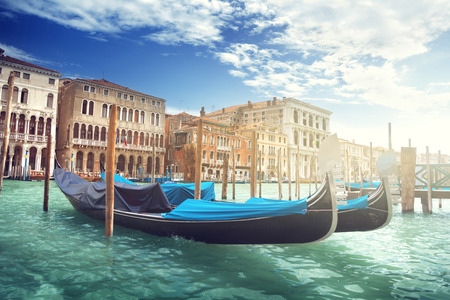 gondolas in Venice, Italy  の写真素材