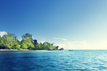 beach Source d'Argent, la Digue island, Seychellesの写真素材