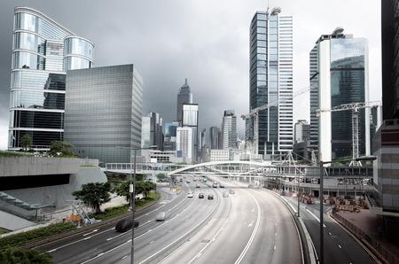 traffic in Hong Kongの写真素材