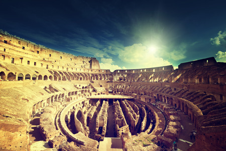 inside of Colosseum in Rome, Italyの写真素材