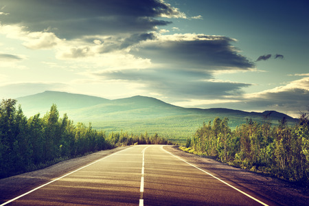 road in Russian mountainsの写真素材