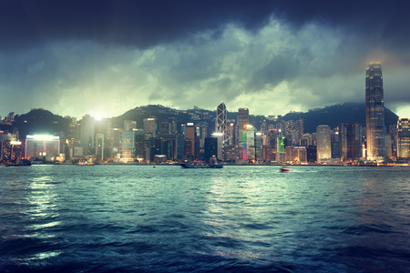 skyline of Hong kong の写真素材