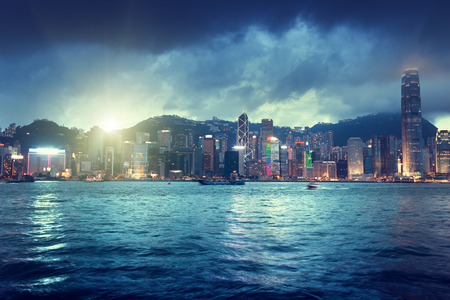 skyline of Hong kong の写真素材