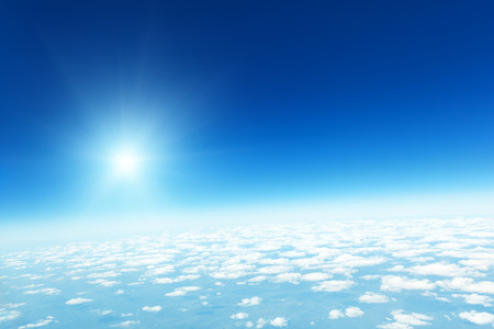 blue sky and perfect cloudsの写真素材