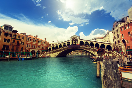 Rialto bridge in Venice, Italyの写真素材