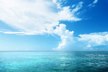 Caribbean sea and perfect sky の写真素材