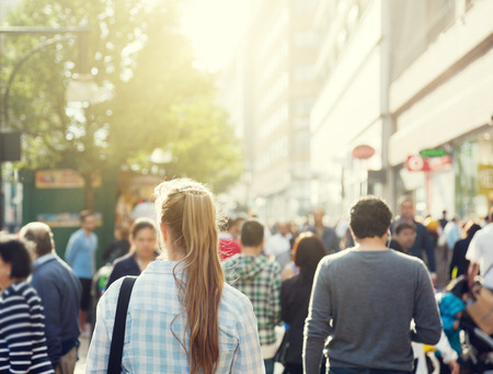 young woman on street of London