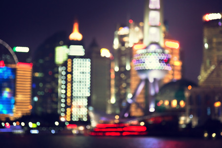 bokeh, Shanghai at night, Chinaの写真素材