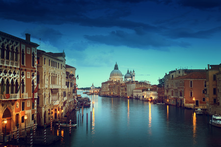 Grand Canal and Basilica Santa Maria della Salute, Venice, Italyの写真素材