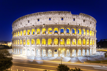 The Colosseum at night, Rome, Italyの写真素材