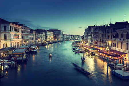 Grand Canal in sunset time, Venice, Italyの写真素材