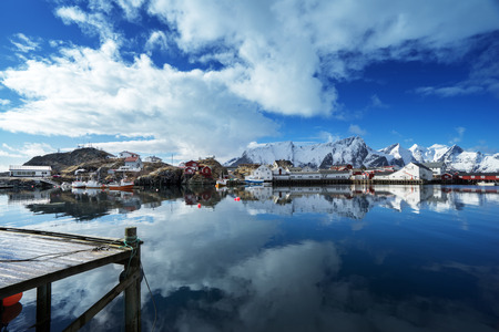 spring sunset - Reine, Lofoten islands, Norwayの写真素材