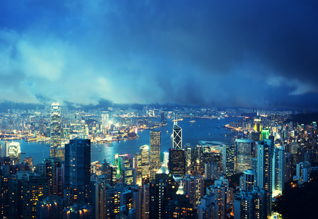 Hong Kong island from Victoria's Peakのeditorial素材
