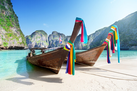 Maya bay Phi Phi Leh island, Thailandの写真素材