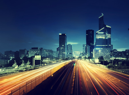 Paris LaDefense in sunset time, Franceの写真素材
