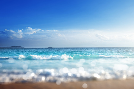 beach in sunset time, tilt shift soft effectの写真素材