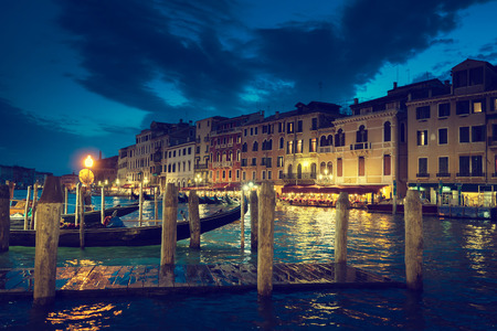 Grand Canal in sunset time, Venice, Italyの写真素材