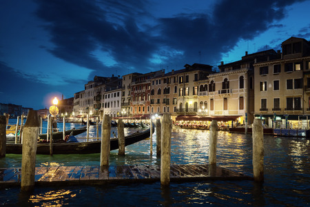 Grand Canal in sunset time, Venice, Italyの写真素材
