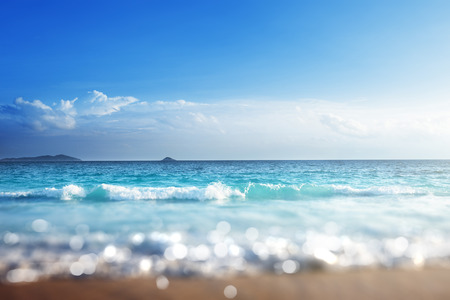 beach in sunset time, tilt shift soft effectの写真素材