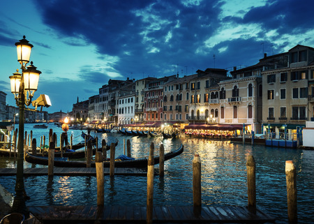 Grand Canal in sunset time, Venice, Italyの写真素材