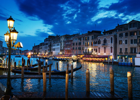Grand Canal in sunset time, Venice, Italyの写真素材