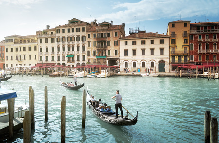 Grand Canal in sunny morning, Venice, Italyのeditorial素材
