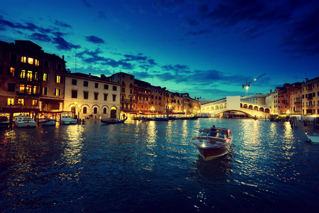 Grand Canal in sunset time, Venice, Italyの写真素材
