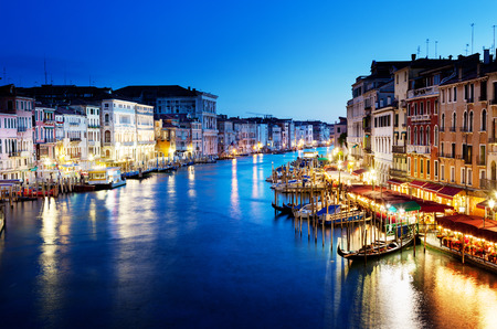 Grand Canal in sunset time, Venice, Italyの写真素材