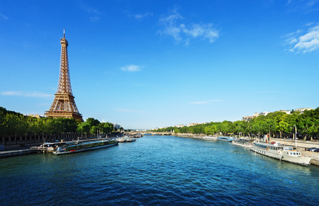 Seine in Paris with Eiffel towerの写真素材