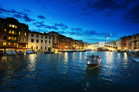 Grand Canal in sunset time, Venice, Italyの写真素材