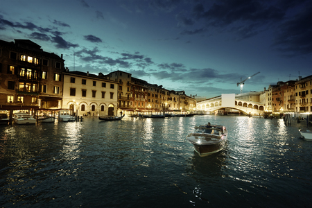 Grand Canal in sunset time, Venice, Italyの写真素材
