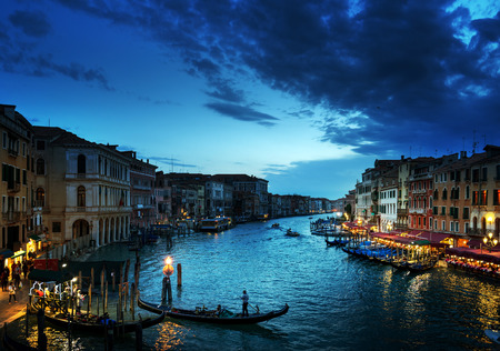 Grand Canal in sunset time, Venice, Italyの写真素材