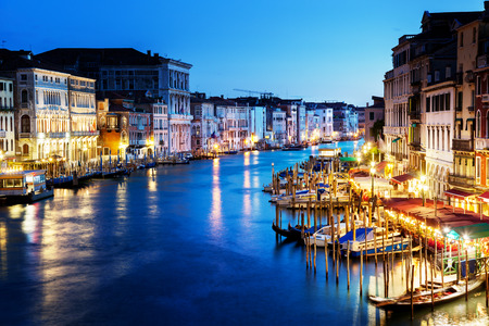 Grand Canal in sunset time, Venice, Italyの写真素材