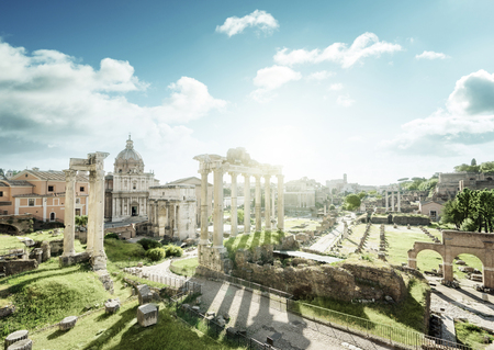 Roman ruins in Rome, Italyの写真素材