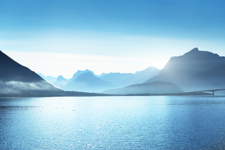 mountains, Lofoten islands, Norwayの写真素材