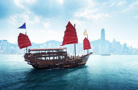Hong Kong harbourの写真素材