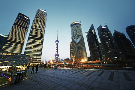 Pudong financial district Shanghai, Chinaのeditorial素材
