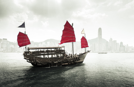 Hong Kong harbourの写真素材