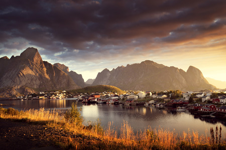 Reine Village, Lofoten Islands, Norwayの写真素材