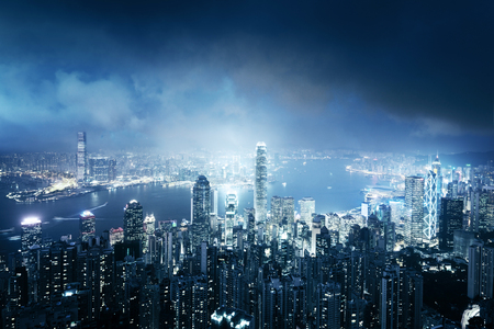Hong kong from the Victoria peakの写真素材