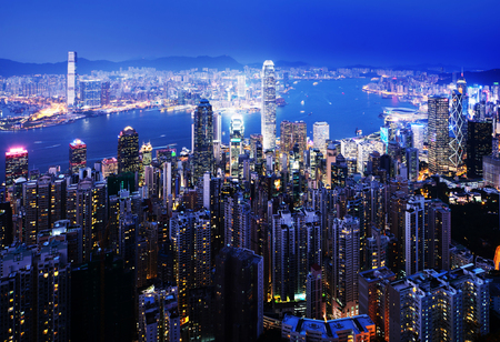 Hong kong from the Victoria peakの写真素材