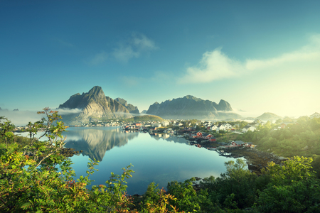 Reine Village, Lofoten Islands, Norwayの写真素材