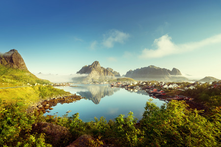 Reine Village, Lofoten Islands, Norwayの写真素材