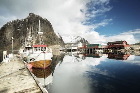 spring sunset - Reine, Lofoten islands, Norwayの写真素材