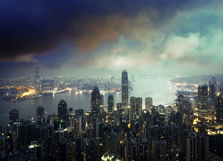 Hong kong from the Victoria peakの写真素材