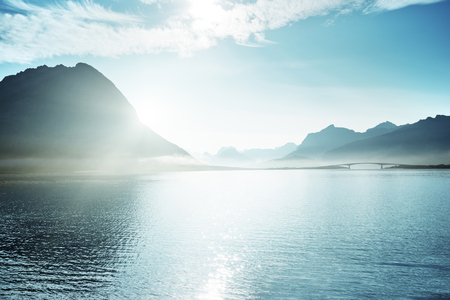 mountains, Lofoten islands, Norwayの写真素材