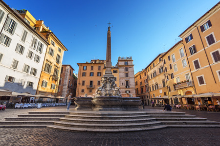 fountain, close to Panteon, in Rome, Italyのeditorial素材