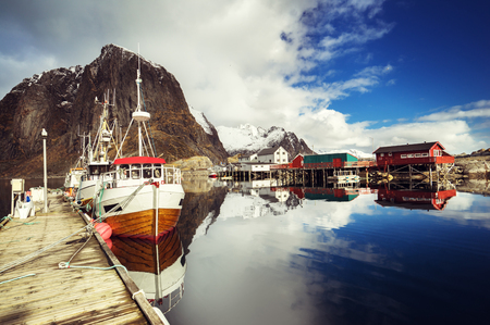 spring sunset - Reine, Lofoten islands, Norwayの写真素材