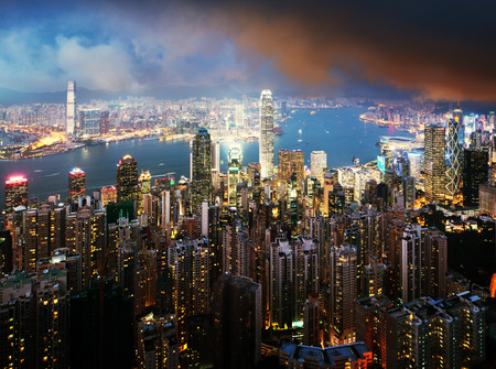 Hong kong from the Victoria peakの写真素材