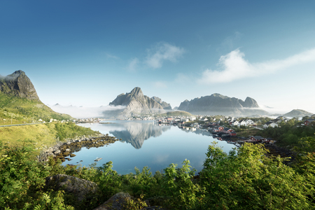 Reine Village, Lofoten Islands, Norwayの写真素材